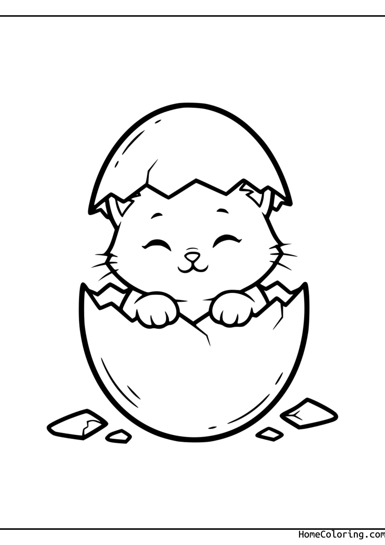 Coloring page: a friendly cat sitting.