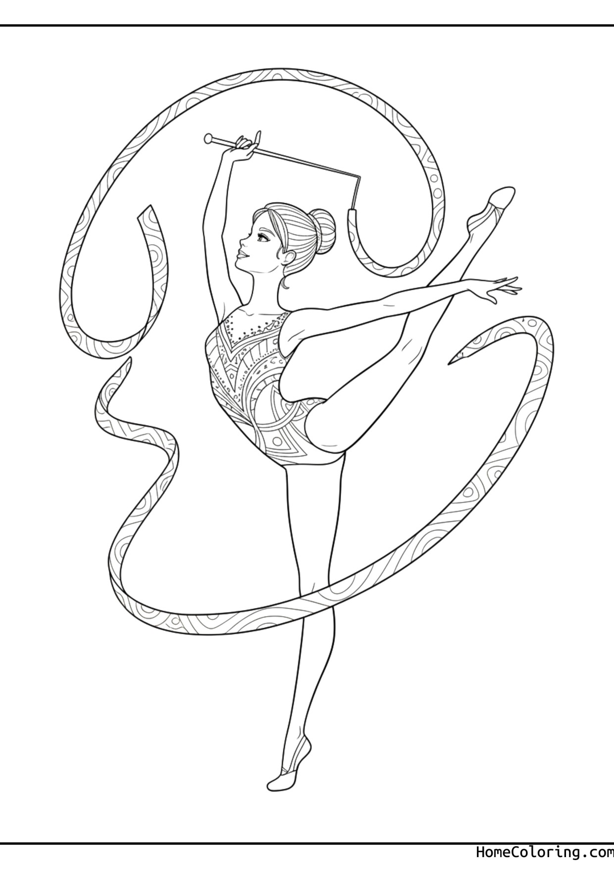 Coloring page: Barbie as a ballerina in a tutu.