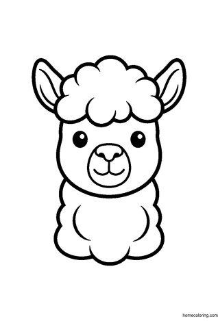 Coloring page: Alpaca Head.