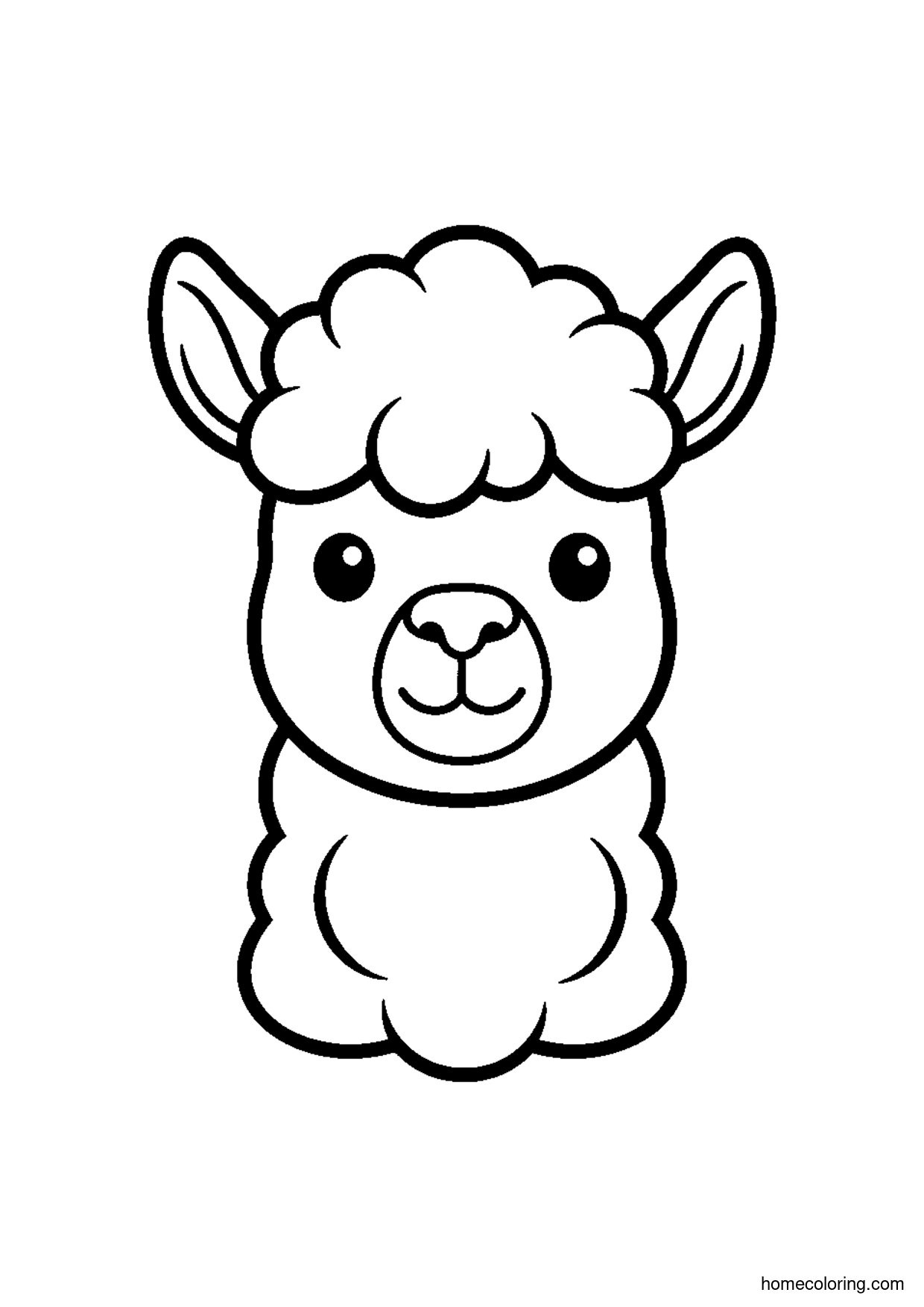 Coloring page: Alpaca Head.