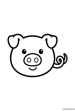 Coloring page: Chubby Pig Face.