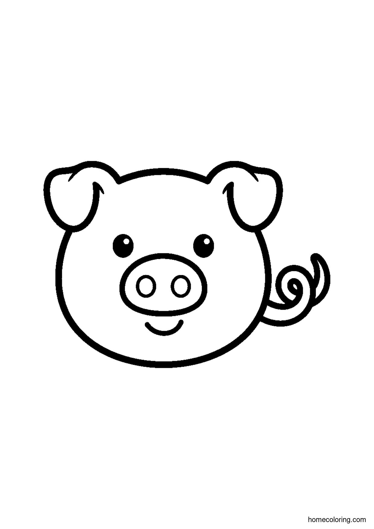 Coloring page: Chubby Pig Face.