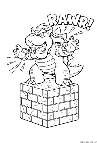 Coloring page: Bowser and Bowser Jr.