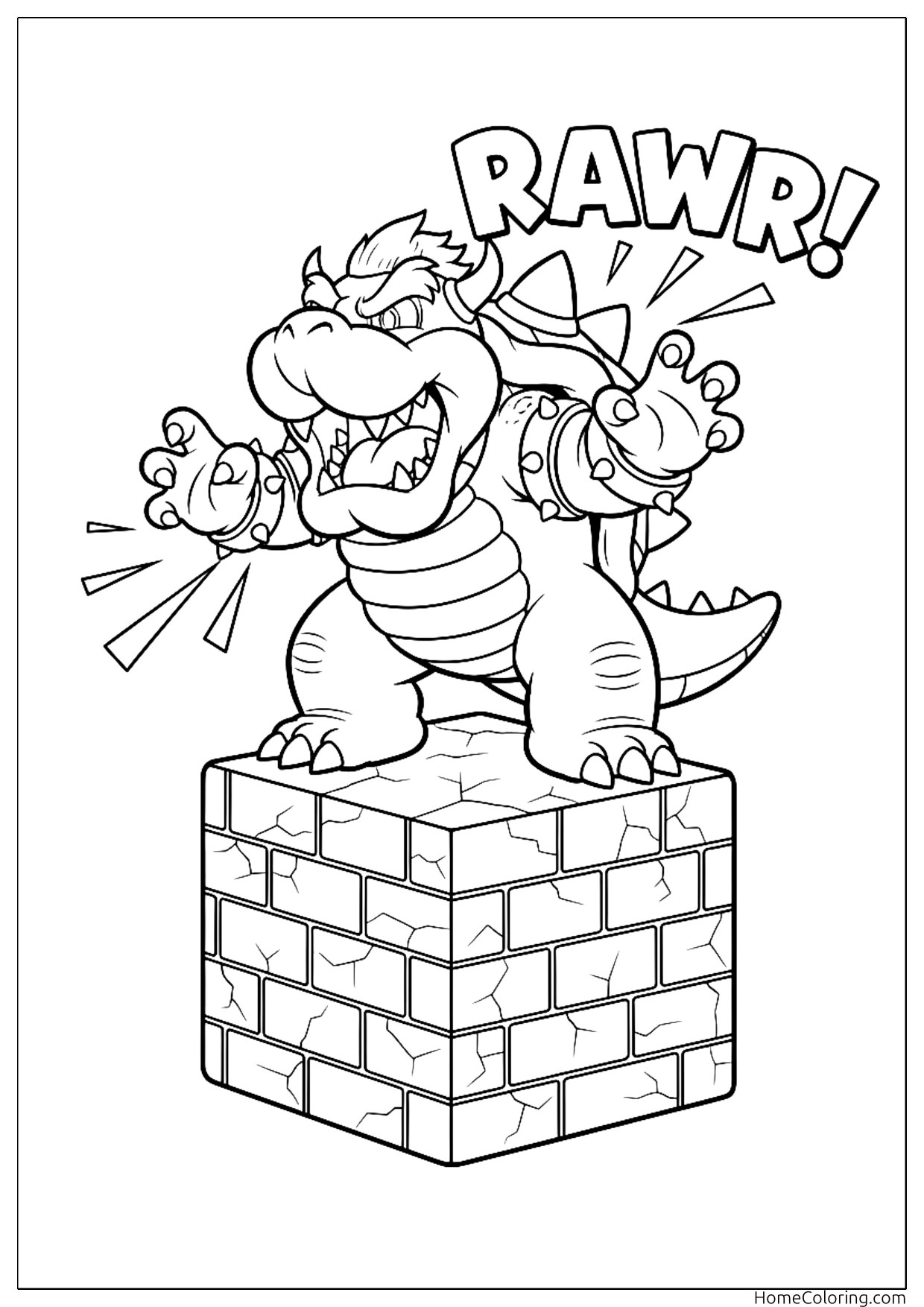 Coloring page: Bowser and Bowser Jr.