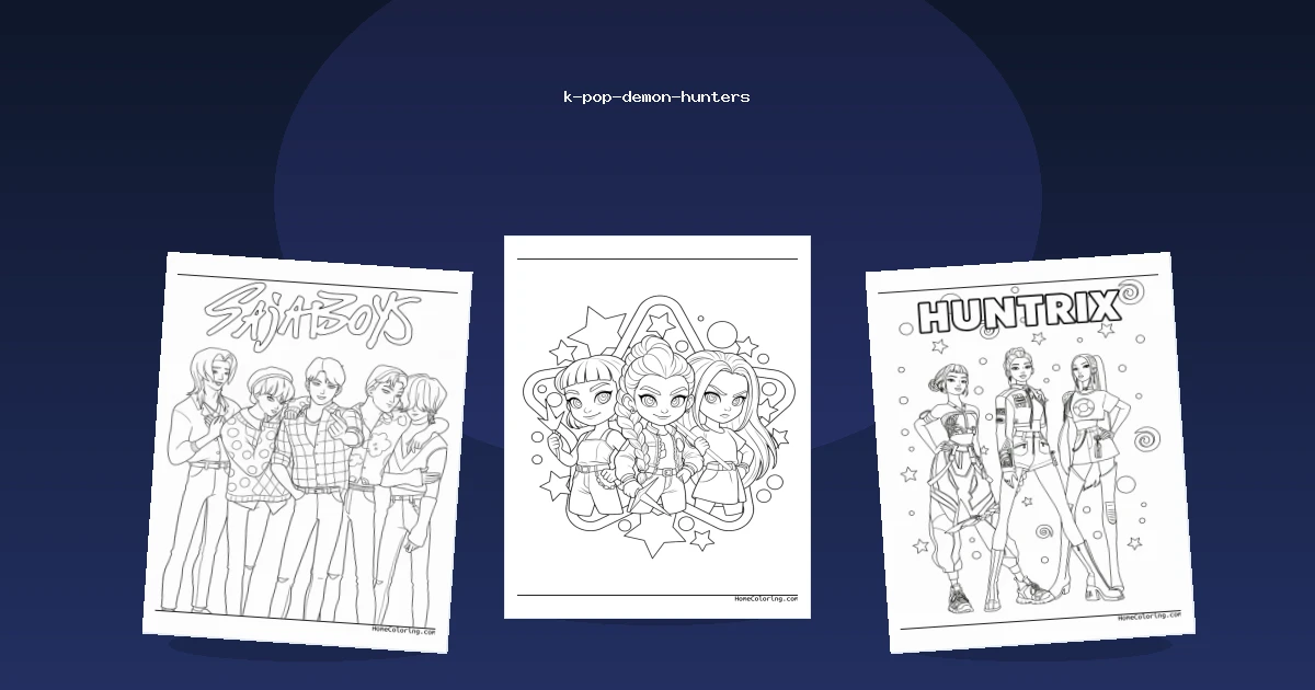 Kolorowanki K-Pop Demon Hunters do Druku – Darmowe PDF